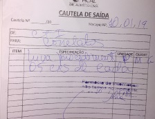 Documento comprovando falta de luvas